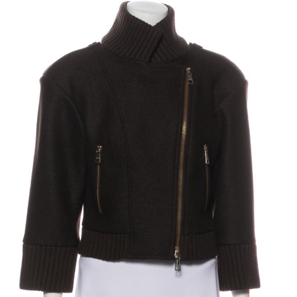 Burberry London Virgin Wool Biker Jacket Size M